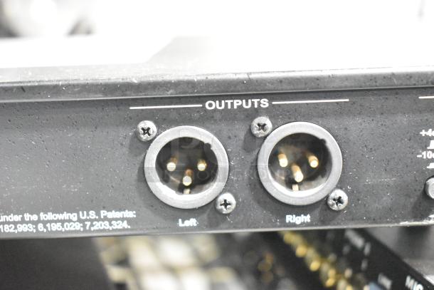 Shure PG4 antenna diversity with XLR outputs labeled "Left" and "Right". Visible patent numbers.