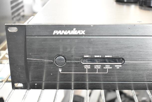 Panamax M5100-PM Home Theater Power Conditioner in used condition, features linear filters, banks, and wiring indicators.