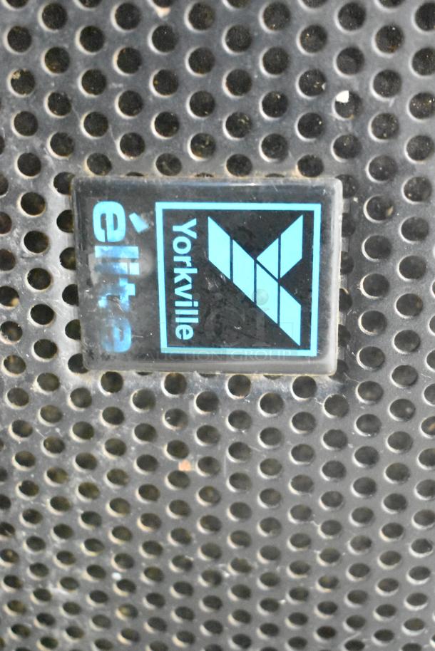 Yorkville Elite speaker grille with blue logo label. Auction includes E12 and LS700P; bid doubles value.