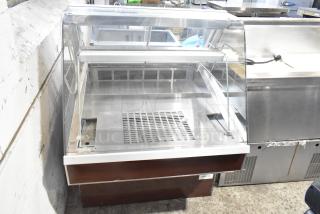 Federal Industries SQ3CB deli display case. Stainless steel, glass top, 120V, 1 phase. Used condition, floor style.