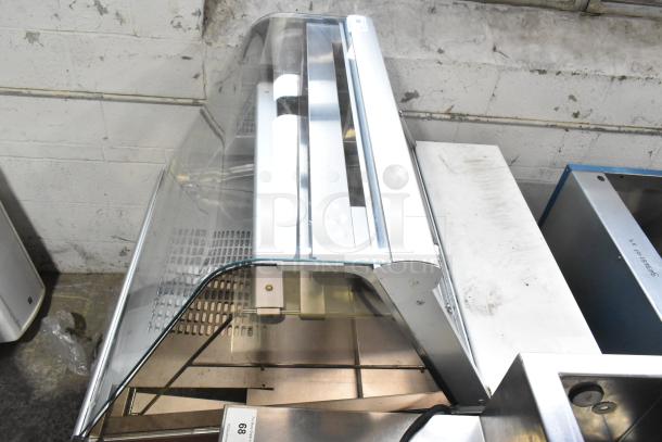 Federal Industries SQ3CB deli display case, glass front, metal interior, 120V, 1 phase, commercial floor style.