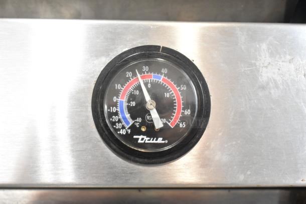 True T-23FG-LD Freezer dial showing temperature range in Celsius and Fahrenheit.