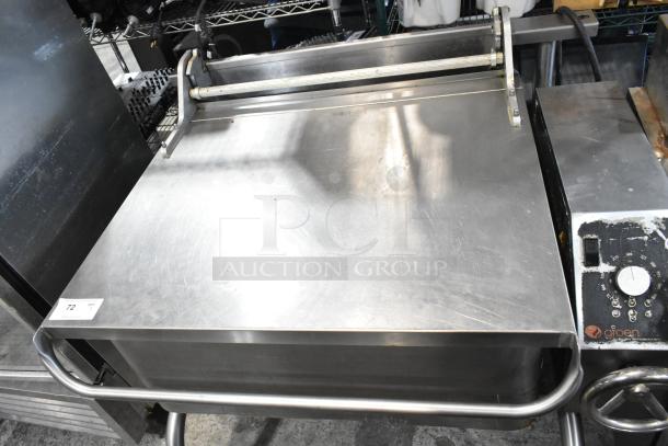 Groen Commercial 40 Gallon Braising Pan, floor style, stainless steel, visible brand logo, control panel, sturdy build.