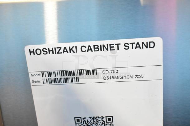 BRAND NEW 2025 Hoshizaki SD-750 Ice Machine Stand with scratches and dents. Label shows model SD-750 and serial Q51555G.