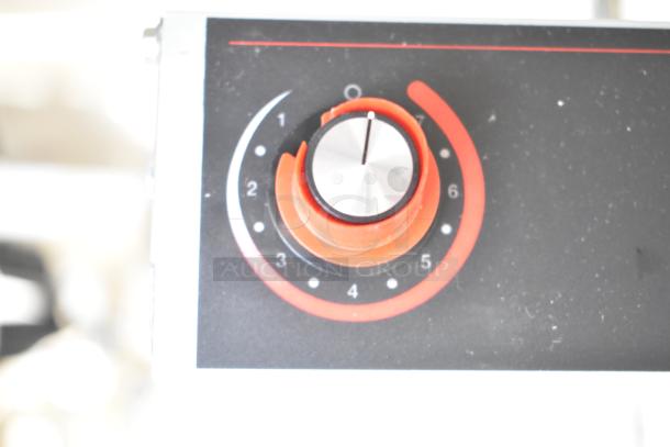 Hatco GRAH-30 Glo-Ray 30" Infrared Warmer knob with infinite controls. Black panel, red dial, numbered settings.