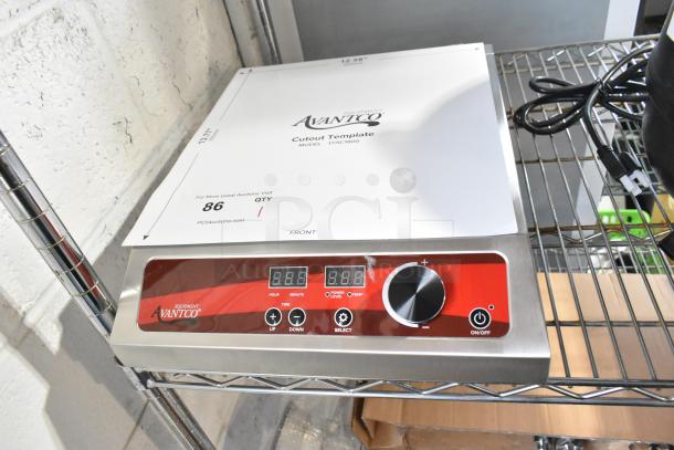 Brand new Avantco 177IC1800 countertop induction range, 120 volts, with digital display, slight scratch and dent condition.