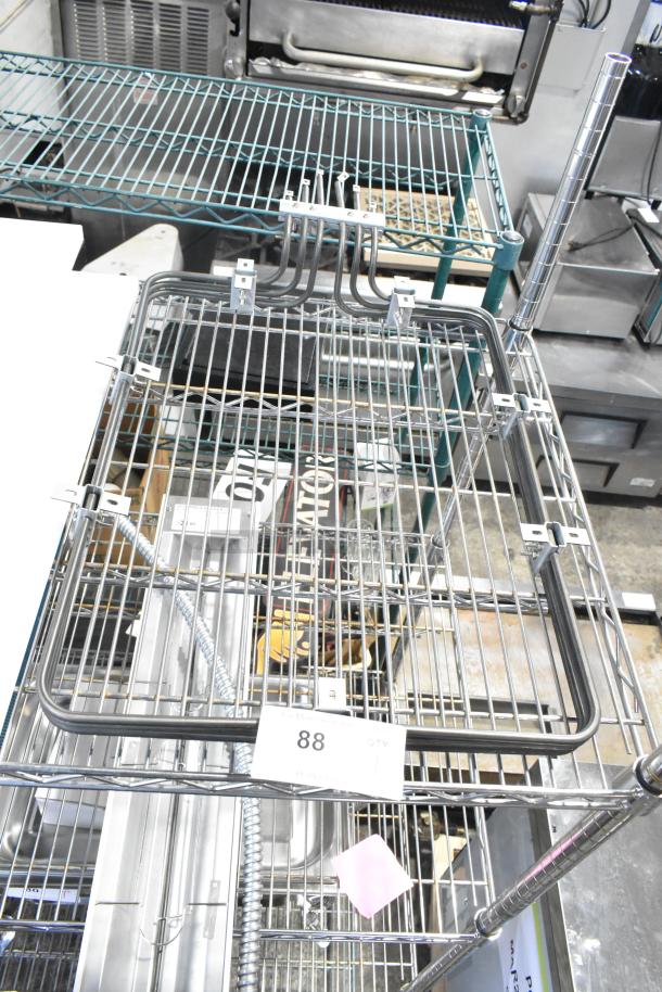 Brand new burner with minor scratches and dents; metal construction, part of a shelving unit. Price tag showing "88."