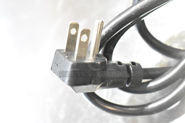 Close-up of a power plug attached to the Avantco 178AU48R Commercial 2 Door Undercounter Cooler. Brand new condition.