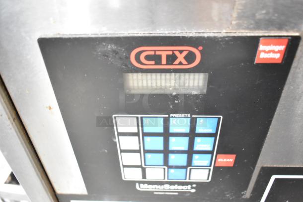 Middleby Marshall CTX DZ33I control panel with presets; commercial electric conveyor pizza oven, stainless steel, 208V, 3/1 phase.