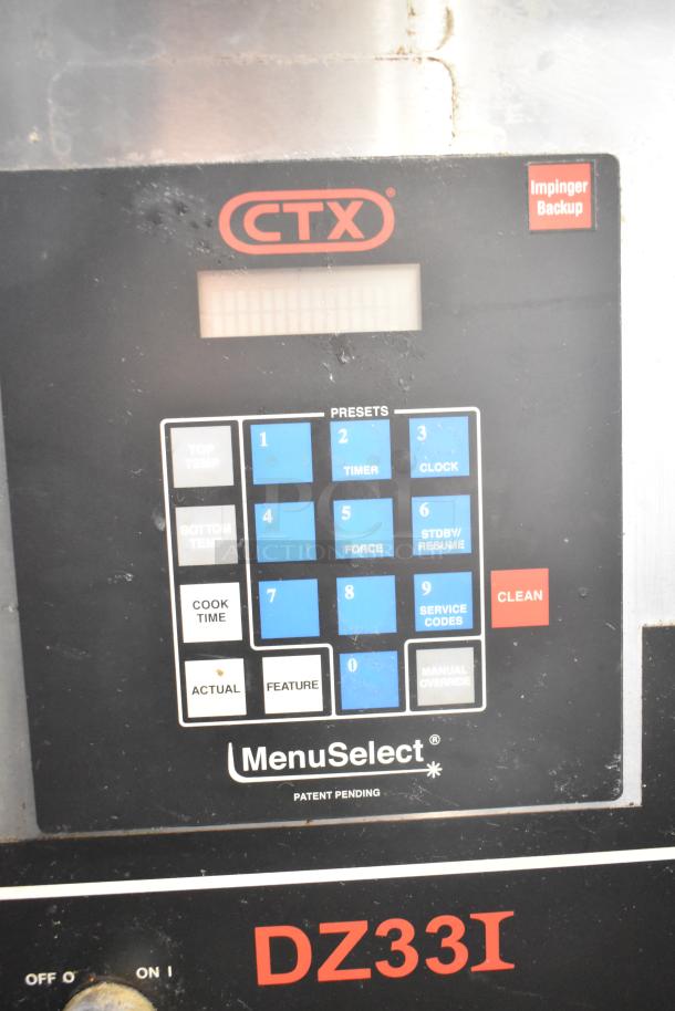 Middleby Marshall CTX DZ33I control panel with presets, timer, and temperature settings for conveyor pizza ovens.