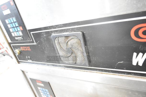 Middleby Marshall CTX DZ33I conveyor pizza oven, stainless steel, electric, visible controls, on commercial casters.