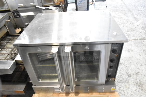 Brand new Mainstreet 541CG1N convection oven, single deck, 54,000 BTU, natural gas, view-through doors, thermostatic controls.