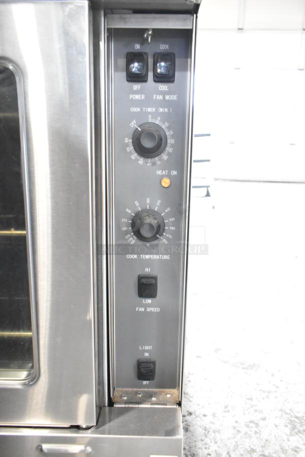 "Mainstreet 541CG1N convection oven control panel, new with minor scratches, featuring thermostatic controls and view-through doors."