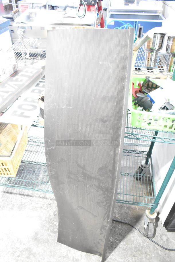 Two-tier auction lot with various items including signs, glasses, parts, and Central 0331-L1/2 self-close straight stop.