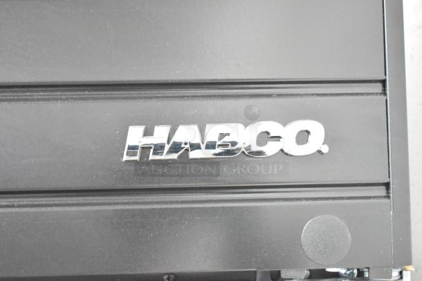 Habco SE18 Commercial Single Door Reach In Cooler, black exterior, brand logo visible. Model: SE18, 115 Volts, 1 Phase.