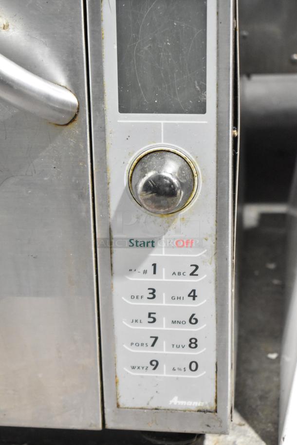 Amana AXP20 rapid cook oven, commercial countertop model, keypad controls, electric, 208/230V, used condition.