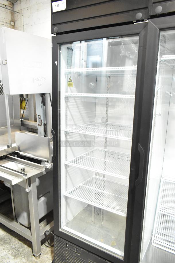 2019 Habco SE18HC commercial reach-in cooler, single glass door, five wire shelves, 115 volts, 1 phase, minimal wear.