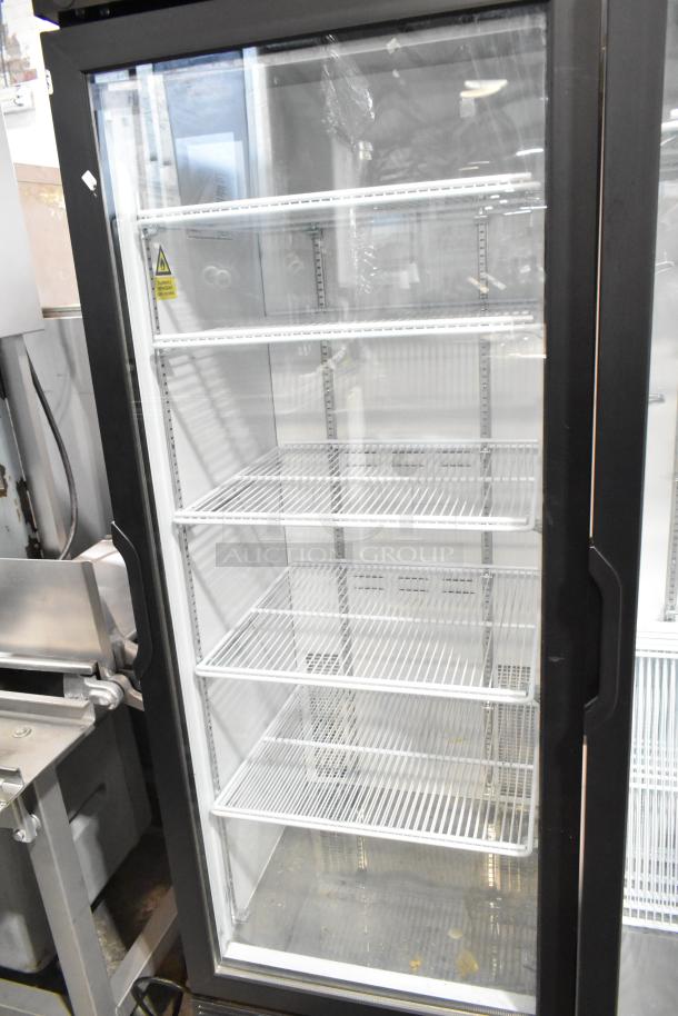 2019 Habco SE18HC commercial cooler; single glass door, 115V, 1 phase; white interior, 4 shelves, like new condition.