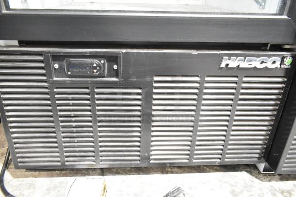 2019 Habco SE18HC commercial cooler with single door, 115 volts, 1 Phase. Features temperature control panel and Habco branding.