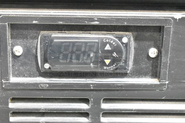 2019 Habco SE18HC single door reach-in cooler control panel. 115V, 1 phase. Displays temperature control buttons.