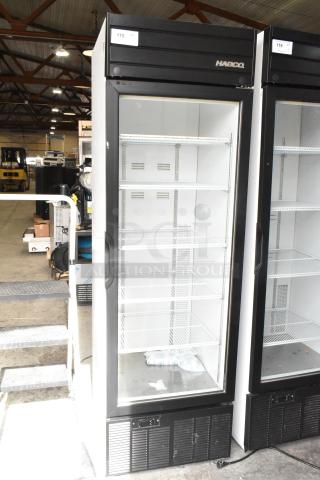 2019 Habco SE18 Commercial Single Door Reach In Cooler, 115V, 1 Phase, brand name displayed, empty shelves.
