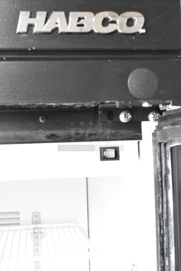 2019 Habco SE18 Commercial Single Door Cooler, 115V, 1 Phase. Features Habco logo, visible interior shelving.