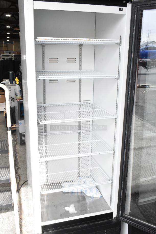 2019 Habco SE18 commercial cooler, single door, 5 shelves, glass front. 115 volts, 1 phase. Clean interior, good condition.