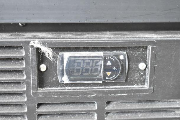 2019 Habco SE18HC commercial cooler thermostat panel, 115 volts, 1 phase. Black, minor dust visible.