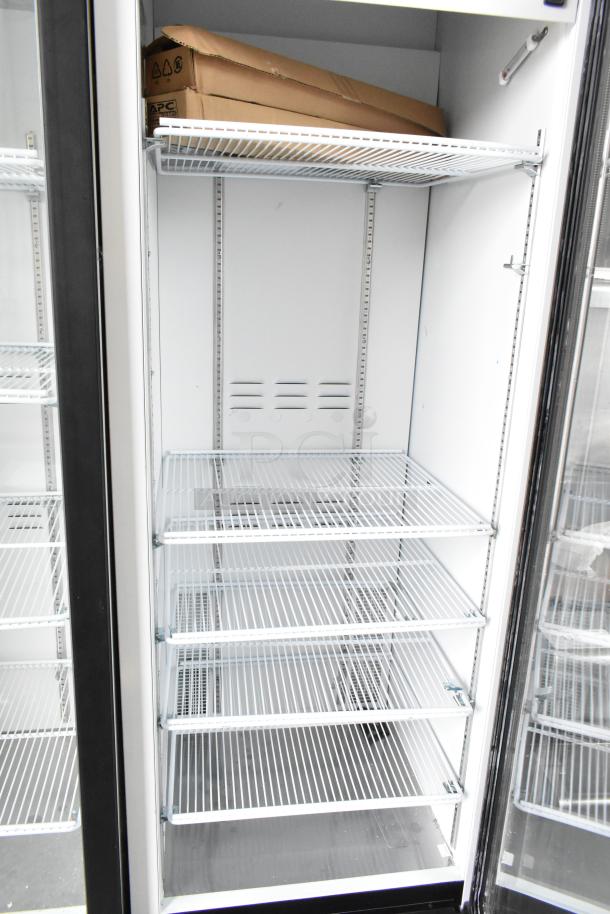 2019 Habco SE18HC commercial cooler with single glass door, adjustable shelves, model SE18HC, 115V, excellent condition.