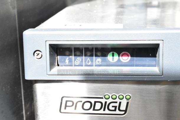 Scotsman Prodigy Commercial Ice Head, control panel with indicator lights, stainless steel finish.