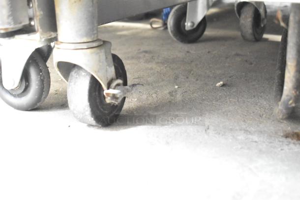 Taylor 2 Flavor Frozen Beverage Machine on commercial casters, 208/240 Volts, 1 Phase, durable floor style.