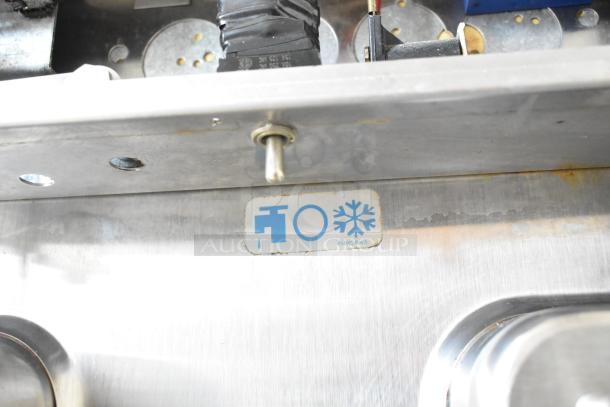 Taylor 342D-27 commercial frozen beverage machine, close-up of control panel and label, 208/240V, 1 phase.