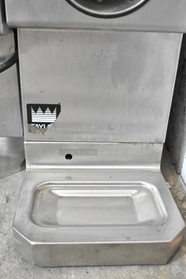 Taylor Commercial Countertop Single Flavor Frozen Beverage Machine, stainless steel, 115 volts, 1 phase, visible wear.