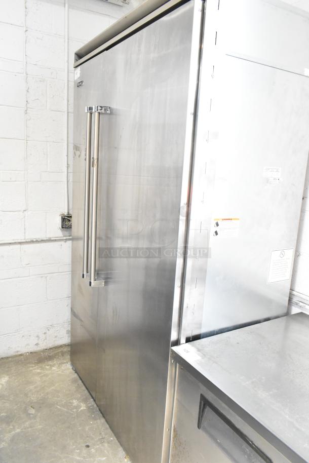 Viking reach-in cooler with freezer, stainless steel, 115 volts, 1 phase, excellent condition.