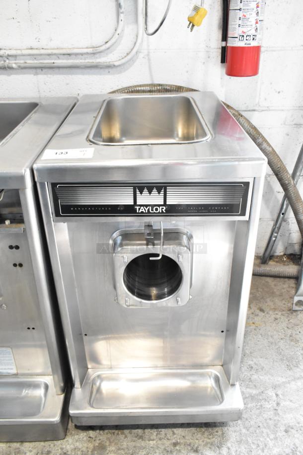 Taylor Commercial Countertop Single Flavor Frozen Beverage Machine, stainless steel, good condition, Taylor branding.