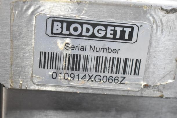 Blodgett commercial oven label showing serial number 010914XG066Z, indicating model details.