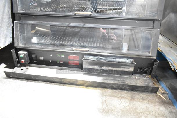 Nemco 6470-SPW Commercial 3 Tier Humidified Display Warmer, 120V, 1 Phase, showing control panel and glass doors.