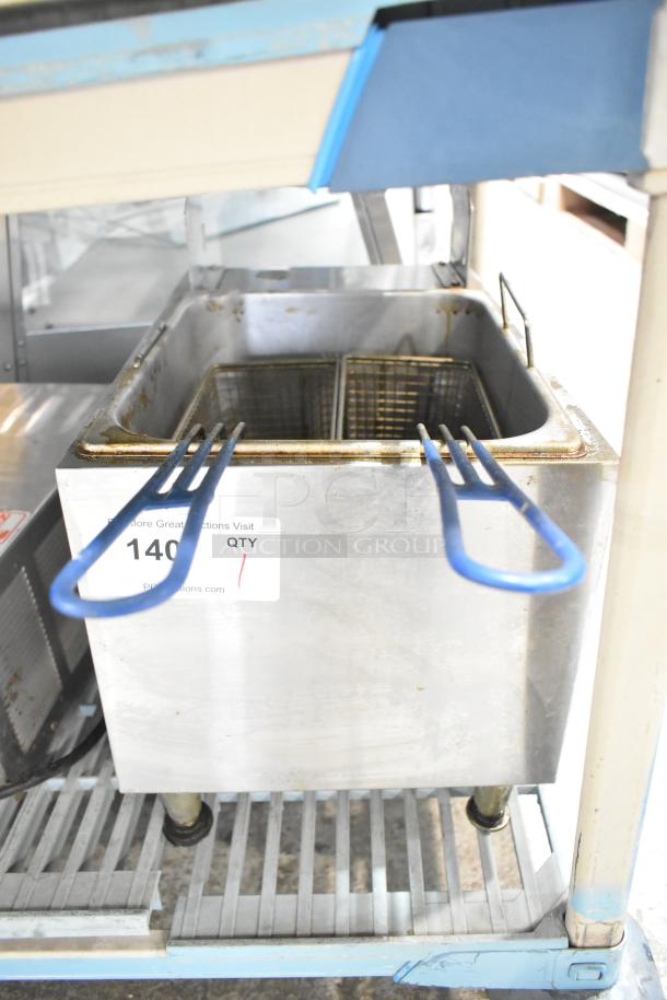 Centaur ABF16-208V countertop electric fryer with 2 baskets, 208/240V, stainless steel, moderate wear visible.