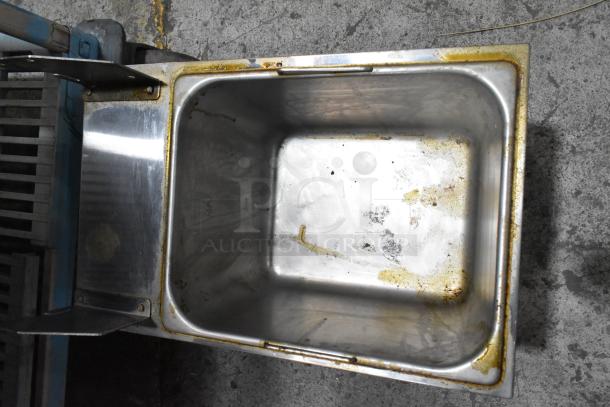 Centaur ABF16-208V electric countertop fryer, stainless steel, used condition, visible oil stains, 208/240V, 1 phase.