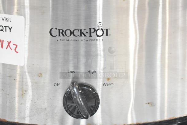 Dual slow cookers including Rival 3950 and Crock-Pot SCV803-SS displayed. 120V, 1 phase, labeled with settings.