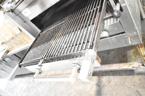 Montague C36SHB Legend commercial gas broiler, 42,000 BTU, with Radiglo feature and commercial casters, in used condition.