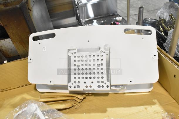 Brand new Midmark 6282-001 Shroud Kit, set of 3, in original packaging. White finish, includes mounting holes and perforated panel.