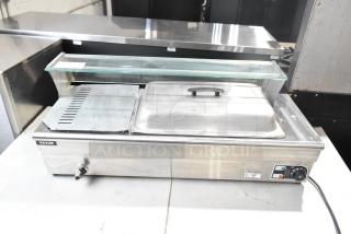 Vevor NB-B23 Electric Steam Food Warmer with Glass Shelf, 110V, 1 Phase, stainless steel, commercial use, original label.