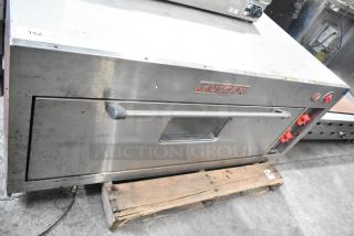 Vulcan V008-T commercial pizza oven, single deck, electric, 208 volts, stainless steel, used condition, visible controls.