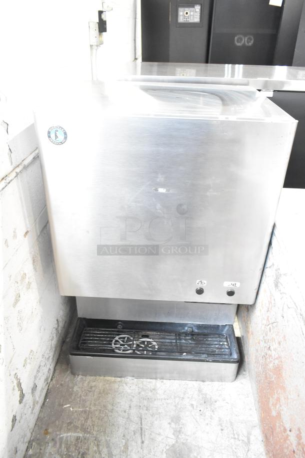 Hoshizaki DCM-300BAH commercial ice and water dispenser, stainless steel exterior, used condition.