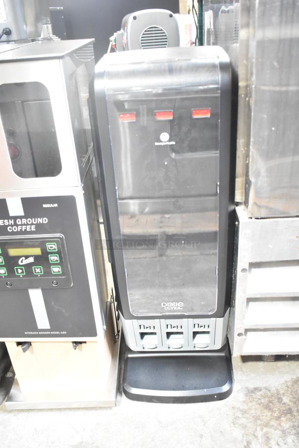 Georgia Pacific Dixie Ultra 3 Well Dispenser, model Z-100274-01, black and silver, countertop, excellent condition.