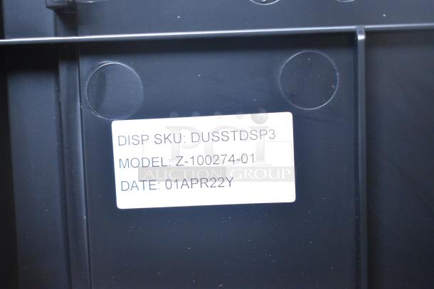 Georgia Pacific Dixie Ultra Countertop 3 Well Dispenser, Model Z-100274-01, with SKU and production date label shown.
