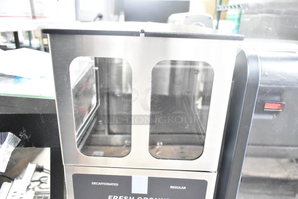 Curtis ILGD-10 Commercial Twin 7.5 lb. Coffee Grinder, new, scratch and dent, 120V, 1 phase, decaf and regular labeled.