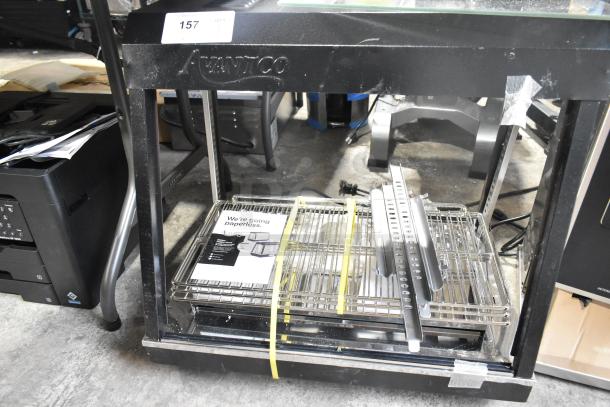 Brand new Avantco 177HDC26 26" heated display case, 3 shelves, sliding doors; scratch and dent condition, 120V, 1 phase.