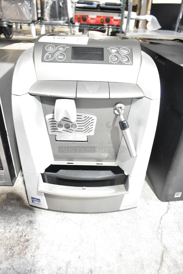 LavAzza Pininfarina LB2312 countertop espresso machine, 120V, 1 Phase, sleek design, digital controls, used condition.